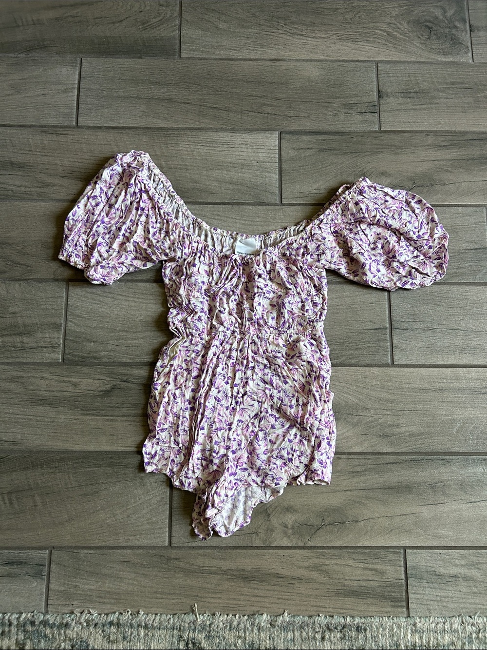Skylar + Madison Lavender Floral Smocked Romper